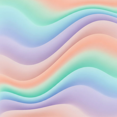 Abstract background with wavy lines in pastel colors. Vector illustration.の素材