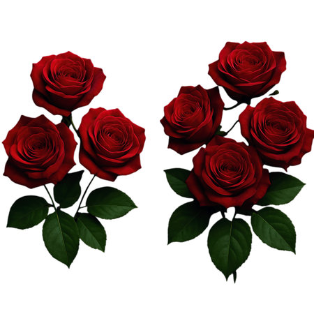 Red roses isolated on white background. Vector illustration. Eps 10.の素材