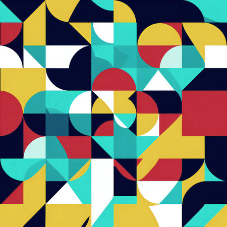 Abstract geometric seamless pattern in retro style. Vector illustration. Eps 10.の素材
