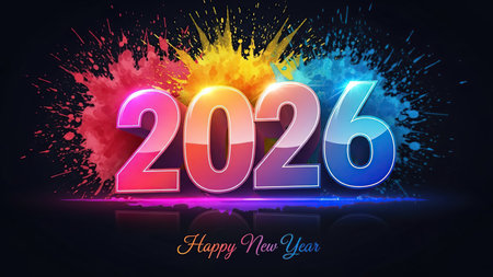 Happy New Year 2026. Happy New Year Greeting Card