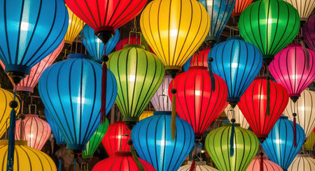 Colorful paper lanterns in Hoi An ancient city, Vietnam