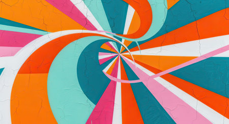 abstract color design on the wall of an old house in the cityの写真素材