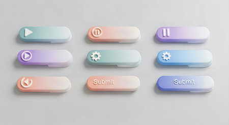 Nine pastel colored USB flash drives arranged in three rows, each with a distinct logo on top,...