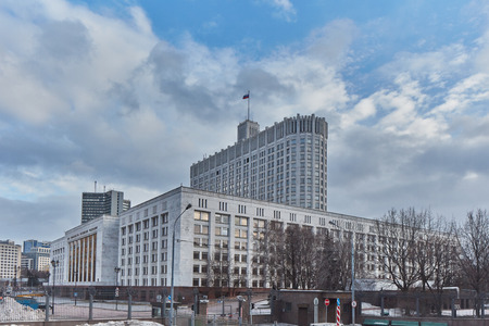 Moscow - 10 January 2017: The Russian white houseのeditorial素材