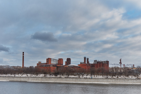 Moscow - 10 January 2017: Factory near Moscow cityのeditorial素材