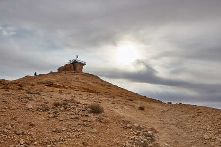 A bunker on a mountain in the Negevの写真素材