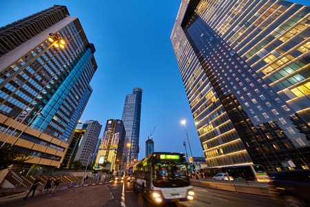 Ramat Gan business center and hi-way and transportationのeditorial素材