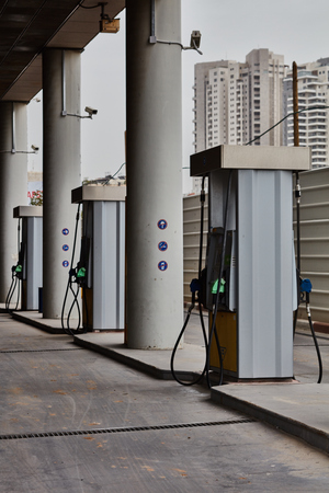 Tel Aviv - 10.06.2017: Empty gas station in Tel Aviv, day time.のeditorial素材