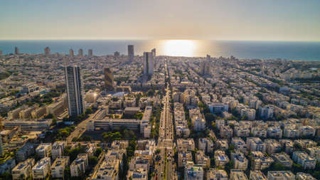 Tel Aviv, Israel,  aerial drone viewのeditorial素材