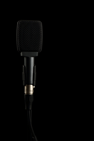 Instrument Microphone on Black Backgroundの写真素材