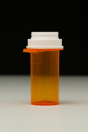 Prescription Bottle on a Black and White Backgroundの写真素材