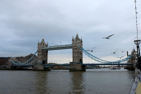 A closeup of the Tower of London with the Shard in the background.の写真素材