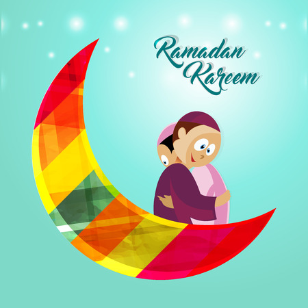 Colorful creative vector abstract for Ramadan Kareem with nice and beautiful design illustration.のイラスト素材