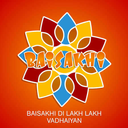 Nice and beautiful abstract or poster for Baisakhi with nice and creative design illustration in a background.のイラスト素材