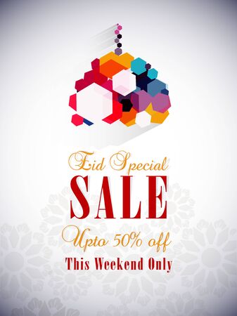 nice and beautiful abstract or poster for Eid Special Sale upto 30% Off with creative design illustration in a background.のイラスト素材