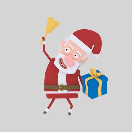 Santa Claus holding a giftの写真素材