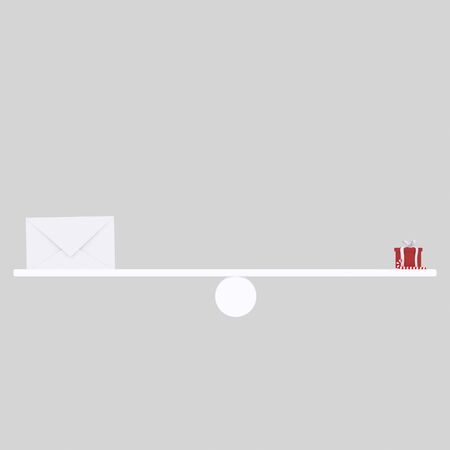 Letter and gift balance .3d illustrationの写真素材