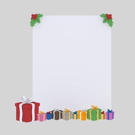 Christmas placard banner .3d illustrationの写真素材