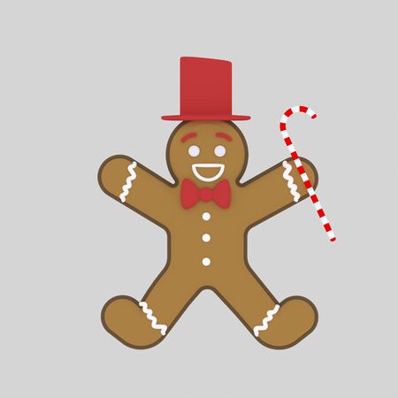 Christmas cookie 3d illustrationの写真素材