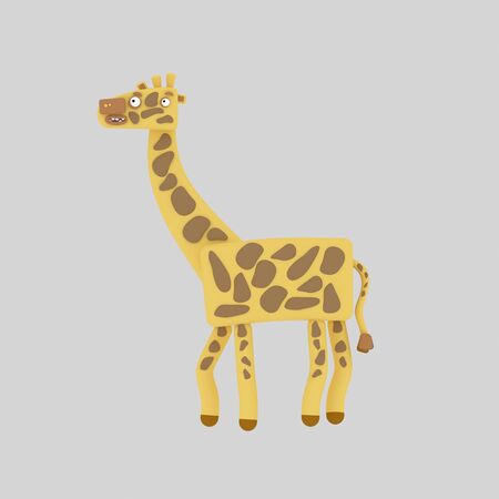 Tall giraffe. 3d illustration.の写真素材
