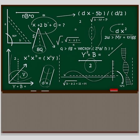 Chalkboard maths scientific. 3d illustrationの写真素材
