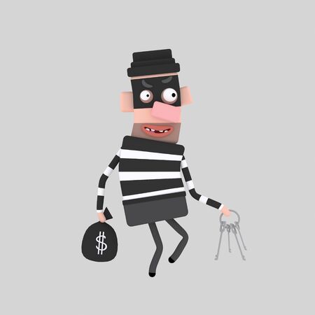 Robber. Thief. 3d illustrationの写真素材