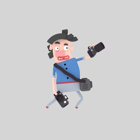 Photographer man. 3d illustrationの写真素材