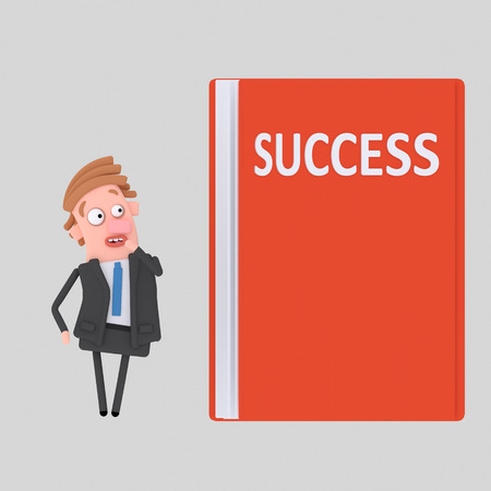 Business man in front of Success Read BooK. 3d illustrationの写真素材