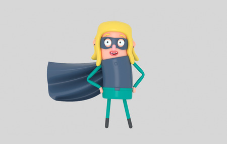 Blonde Heroine. 3d illustrationの写真素材