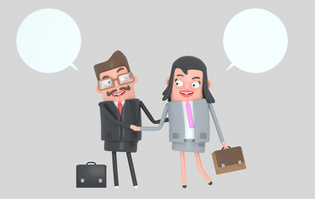 Business people having a deal. Shaking hands .. 3d illustrationの写真素材