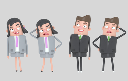 Business people relaxing and stressing. Isolated .. 3d illustrationの写真素材