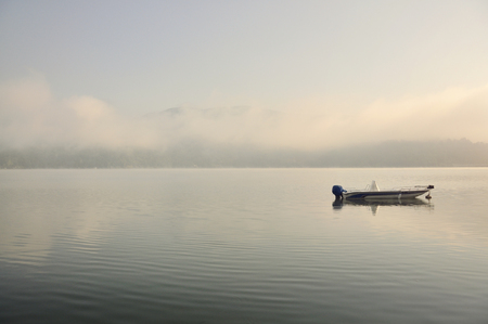 boat on a lakeのeditorial素材