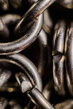 Chain mail texture from durable metal close up