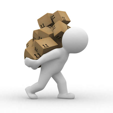 3d figure with boxesの写真素材