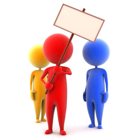 3d people - protestersの写真素材