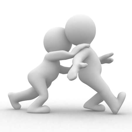 3D Figure pushing の写真素材