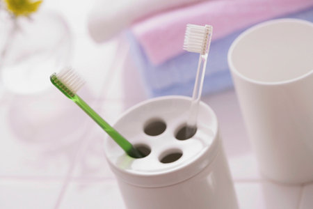 Toothbrushes and Holderの写真素材