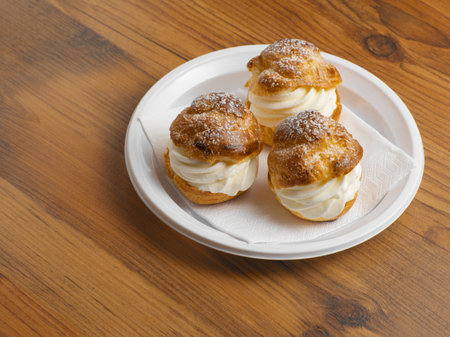 Cream puffsの写真素材