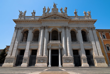Front facade of the Basilica of St John Lateran in Romeのeditorial素材