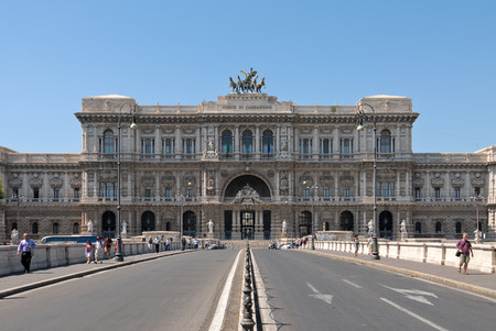 ROME  June 16 2012  Facade of the Italian Court of Cassation located in the center of the city of Rome.のeditorial素材