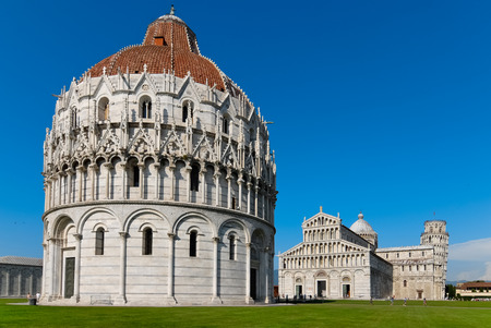 Overview of Square of Miracles in Pisa by dayのeditorial素材