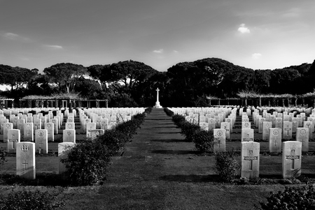 ANZIO  December 30, 2010  Glimpse of British Military Cemetery at Anzio in Italy.のeditorial素材