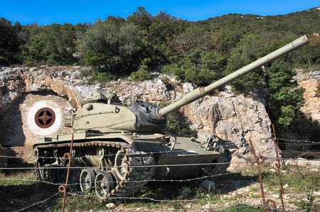 SANT'ORESTE  November 30, 2013  Close up of the tank Mount Soratte, in the province of Viterbo, in Italy, dating back to the Second World War.のeditorial素材