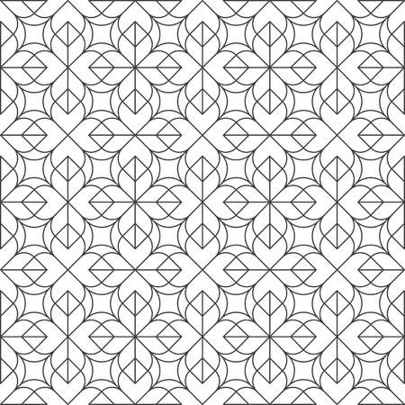 Geometrical overlapping black and white leaves patternのイラスト素材