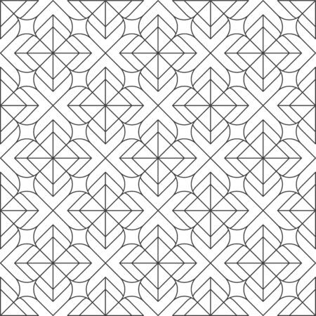 Overlapping lines black and white geometrical patternのイラスト素材