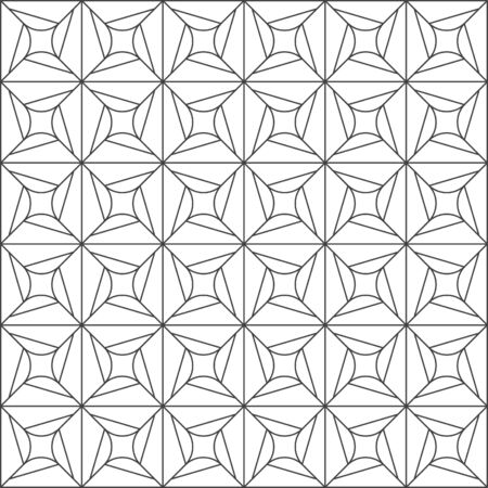 Geometrical black and white leaf patternのイラスト素材
