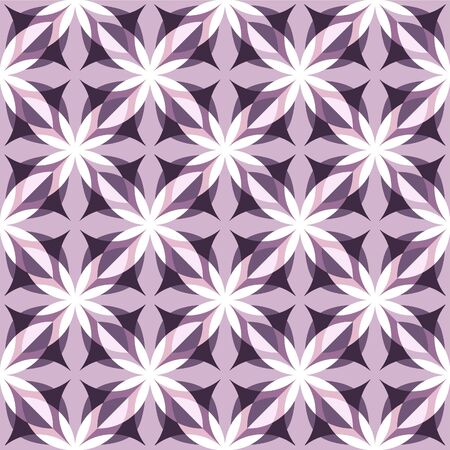 Overlapping elements purple color seamless floral patternのイラスト素材