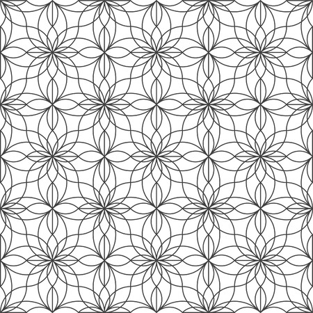 Modular black and white flower patternのイラスト素材