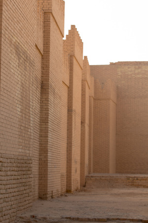 A picture of some of the buildings of the city of Babylon in Iraq, And show where the city walls and some of the old building of the city.の写真素材
