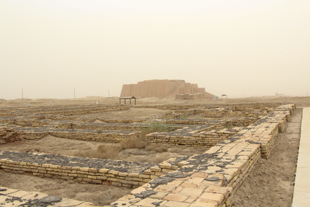 Picture of Ziggurat of Ur   and One of the most important monuments in Iraq and that goes back to the Sumerian period Which are located in the province of Dhi Qar in southern Iraq.の写真素材